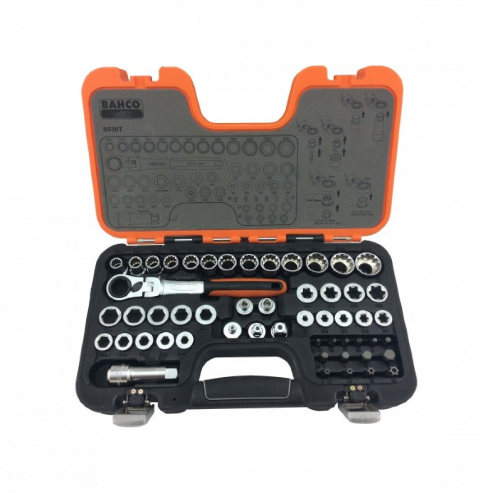 Socket Set 1/2"Dr Pass Through 1024mm 53Pce S530T Bahco